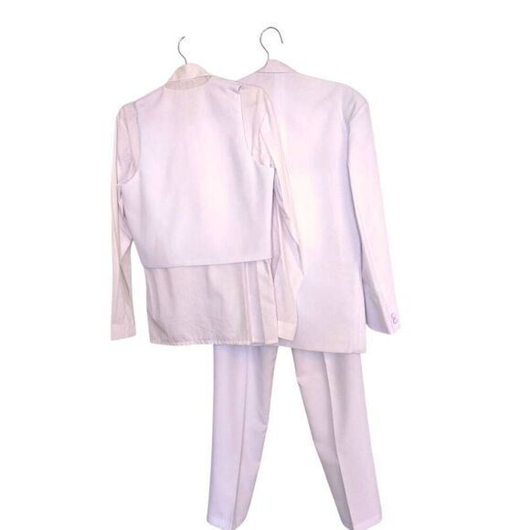 Boys Formal 5 Pc Suit Sz 20 White Jacket Shirt Vest Tie Pants Formal Wedding - Picture 2 of 15